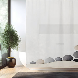 Rideaux De Douche Jardin de pierres zen aquarelle de style japonais