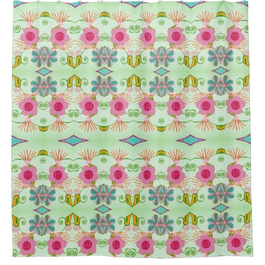 Rideaux De Douche Jardin Éclectique Enchantant : Beauté Florale Dive (Devant)