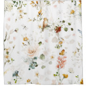 Rideaux De Douche Jardin Fleur sauvage d'aquarelle moderne (Devant)