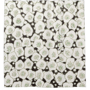 Rideaux De Douche Jardin floral à fleurs blanches du Japon