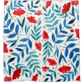 Rideaux De Douche Jardin magique - rouge et turquoise (Devant)