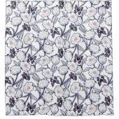 Rideaux De Douche Jardin noir floral (Devant)