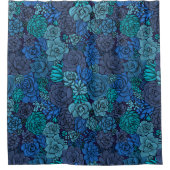 Rideaux De Douche Jardin succulent en bleu (Devant)