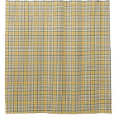Rideaux De Douche Jaune, bleu marine et Ecru Plaid (Devant)