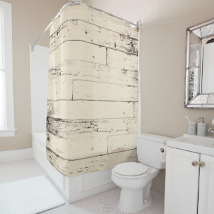Rideaux De Douche Jaune Crème Shabby Chic Bois Rustique Maison de Ca