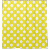 Rideaux De Douche Jaune Ensoleillé & Points Blancs (Devant)