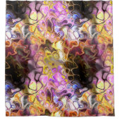 Rideaux De Douche Jaune et violet marbre abstrait teint cravate (Devant)