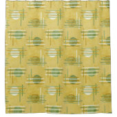 Rideaux De Douche Jaune moderne géométrique (Devant)