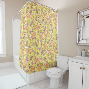 Rideaux De Douche jaune paisley
