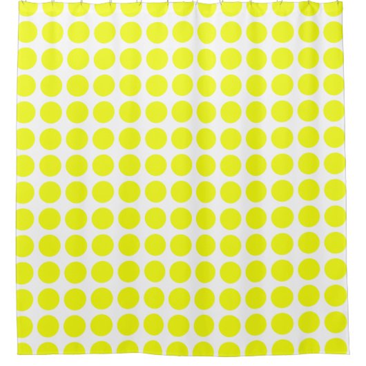 Rideaux de douche jaune Polka Dot (Devant)