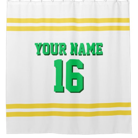 Rideaux De Douche Jaune White Stripes Sports Jersey (Devant)