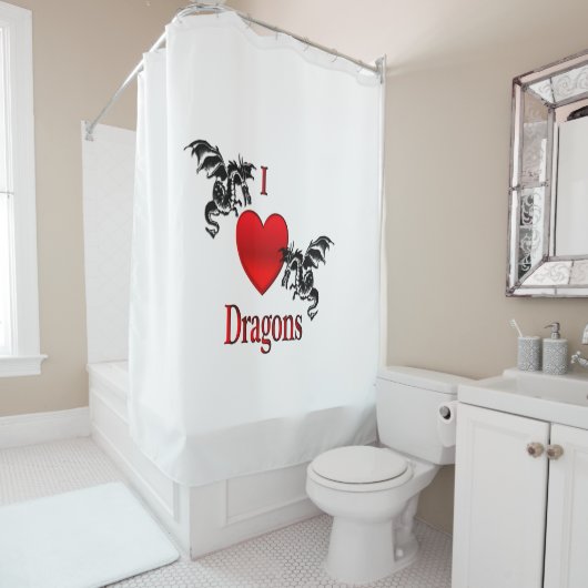Rideaux De Douche Je Coeur Dragons (En situation)