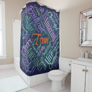 Rideaux De Douche Je suis art de nuage de mot d'affirmations