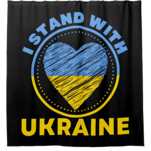 RIDEAUX DE DOUCHE JE SUIS AVEC L'UKRAINE - SOUTIEN