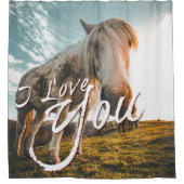 Rideaux De Douche Je t'aime avec gardé cheva (Devant)