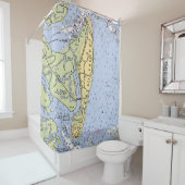Rideaux De Douche Jekyll Island Nautical Chart Shower Curtain (En situation)