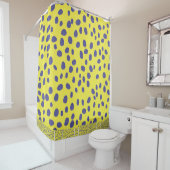 Rideaux De Douche Jellybean bleu kitsch jaune (En situation)