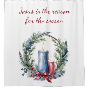 Rideaux De Douche JÉSUS EST LA RAISON DE LA SAISON Citation de Noël