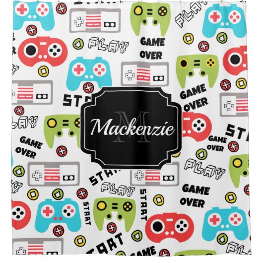 Rideaux De Douche Jeu vidéo Retro (Devant)