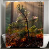 Rideaux De Douche Jeune arbre à pin Jungle Forêt sauvage