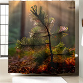 Rideaux De Douche Jeune arbre à pin Jungle Forêt sauvage