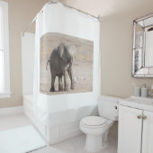 Rideaux De Douche Jeune éléphant jouant (En situation)