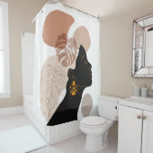 Rideaux De Douche Jeune femme afro-américaine BLM (En situation)