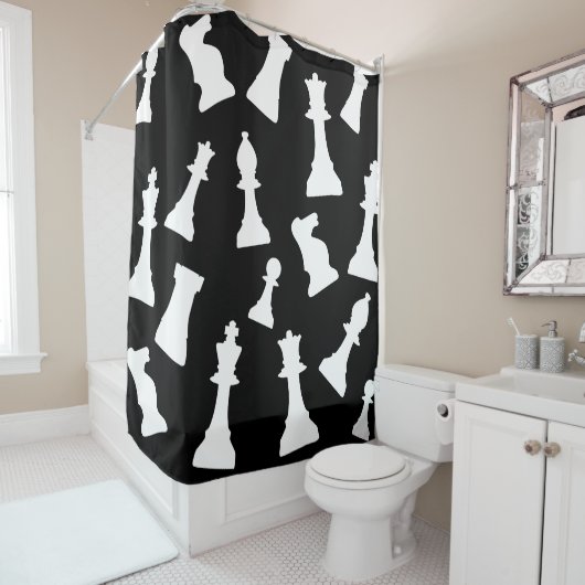 Rideaux De Douche Jeux d'échecs conception (En situation)
