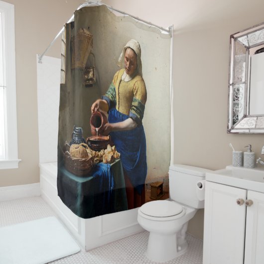Rideaux De Douche Johannes Vermeer - La Milkmaid (En situation)