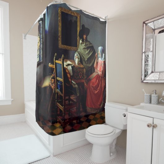 Rideaux De Douche Johannes Vermeer - Le verre du vin (En situation)
