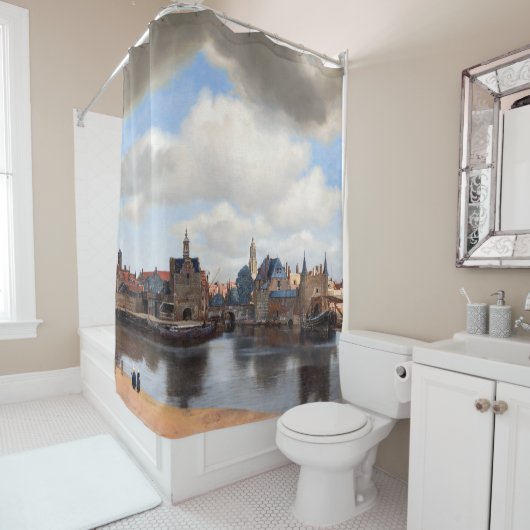 Rideaux De Douche Johannes Vermeer - Vue de Delft (En situation)