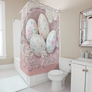 Rideaux De Douche Joie de Pâques douce avec Motif Floral
