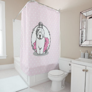 Rideaux De Douche Joli Ballet Princesse Vieux anglais Sheepdog Grey
