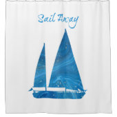 Rideaux De Douche Joli bateau à voile bleu (Devant)