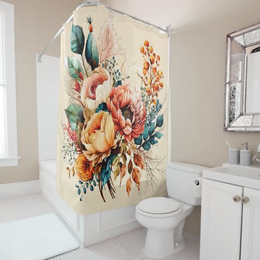 Rideaux De Douche Joli bouquet de chute de boho (En situation)