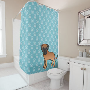 Rideaux De Douche Joli chien Mastiff anglais cartoon abricot sur fon