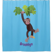 Rideaux De Douche Joli chimpanzé dans la jungle suspendu dessin anim (Devant)
