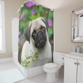 Rideaux De Douche Joli chiot carlin fawn, salle de bain (En situation)