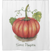 Rideaux De Douche Joli Citrouille Avec Vins En Aquarelle (Devant)