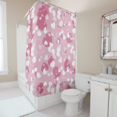 Rideaux De Douche Joli Coeur d'amour rose (En situation)