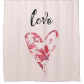 Rideaux De Douche Joli Coeur Floral Rose (Devant)