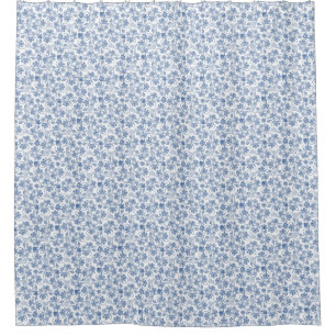 Rideaux De Douche Joli Indigo Blue Ethnic Floral Print