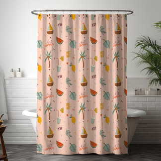 Rideaux De Douche Joli Motif couleur été sans couture