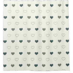Rideaux De Douche Joli motif de cœur simple vert crème