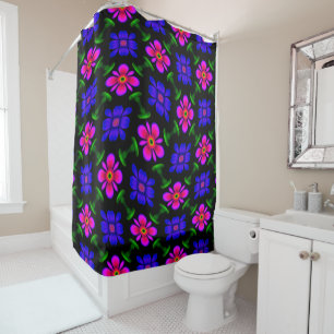 Rideaux De Douche Joli Motif de fleurs roses