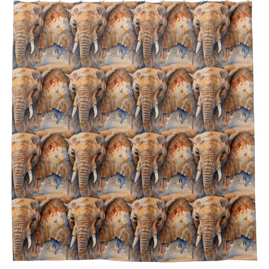 Rideaux De Douche Joli Motif d'éléphant (Devant)