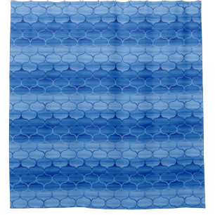 Rideaux De Douche Joli Motif d'oignon peint en bleu
