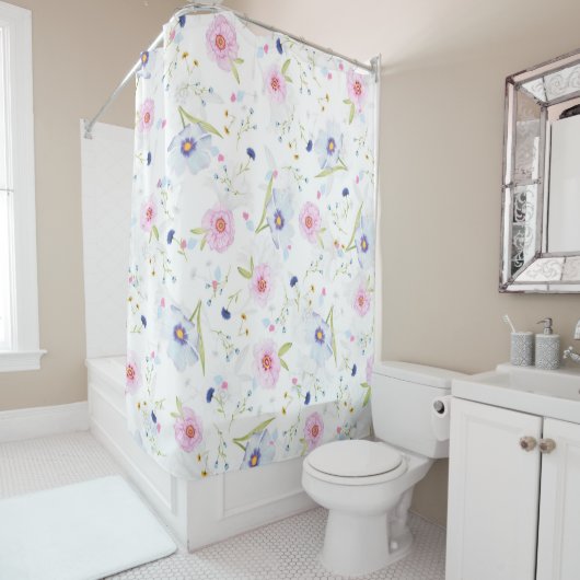 Rideaux De Douche Joli motif floral (En situation)