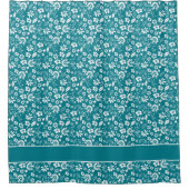 Rideaux De Douche Joli motif floral bleu Turquoise (Devant)
