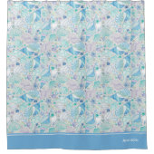 Rideaux De Douche Joli Motif Ocean Seashell avec nom bleu (Devant)